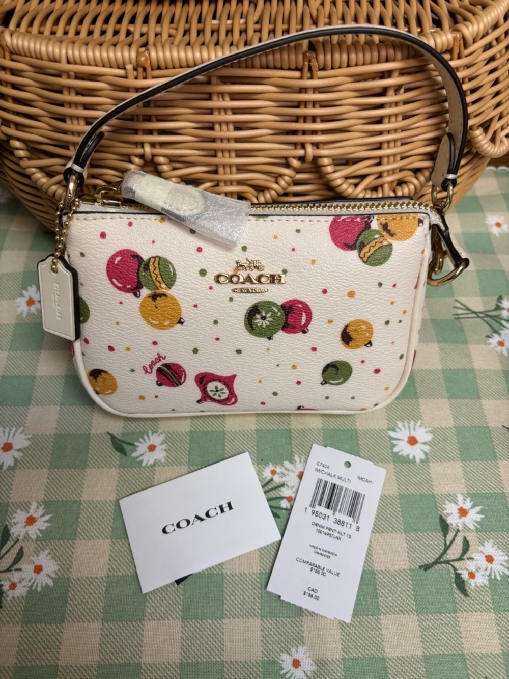 Coach Nolita 15 Wristlet Ornament Print Chalk Multi NWT C7404